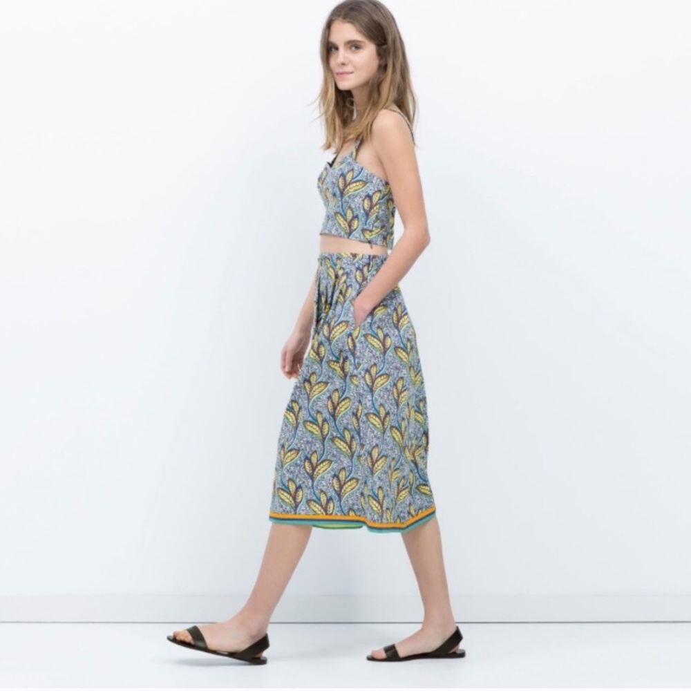 Zara Trafaluc NWT African print skirt crop top S - Picture 1 of 7